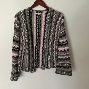Calypso St. Barth Alpaca Sweater Open Cardigan with tassels 💜 xs